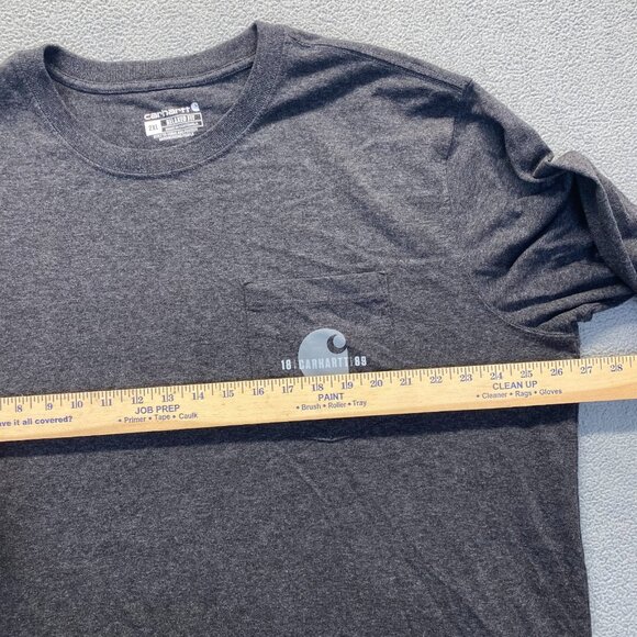 Carhartt Men’s Size 2XL Relaxed Fit Shirt Long Sleeve,Dark Gray  Logo - Picture 5 of 12